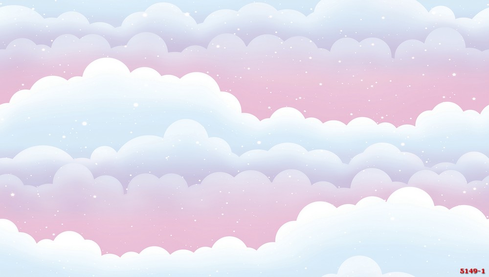 Giấy dán tường mây hồng phòng phòng bé gái 5149-1